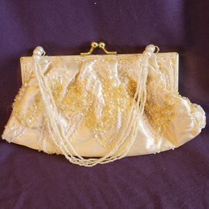 Cream beaded purse